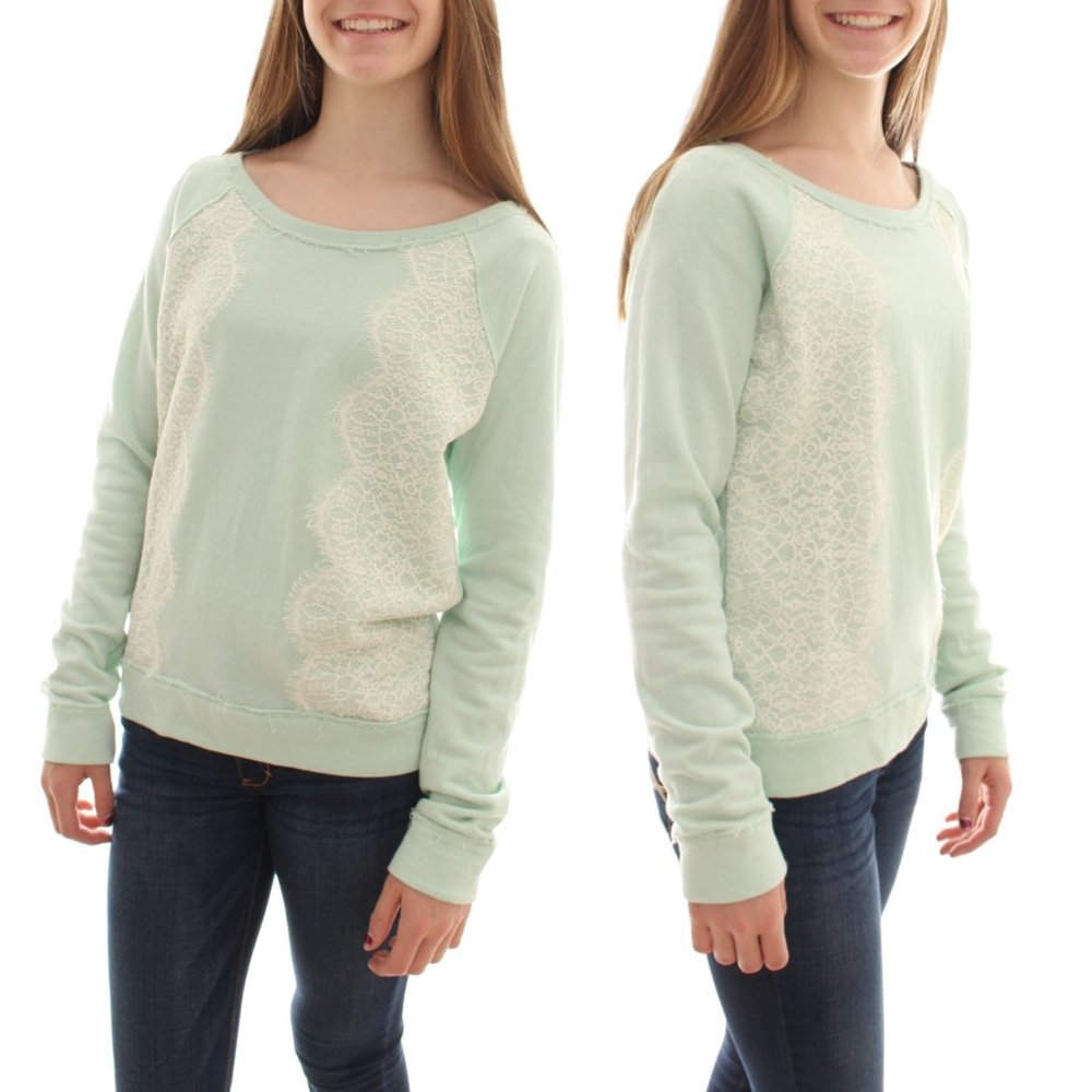 NWT Jolt Juniors French Terry Relaxed Sweatshirt Mint Green NWT SMALL